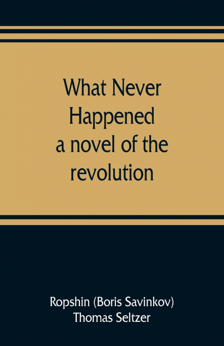 What never happened; a novel of the revolution