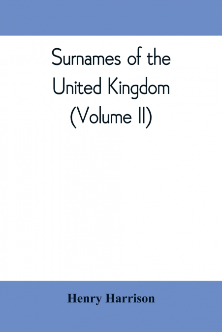Surnames of the United Kingdom