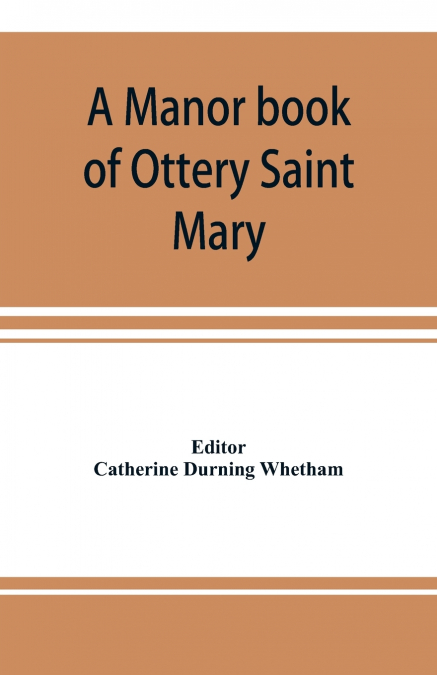 A manor book of Ottery Saint Mary