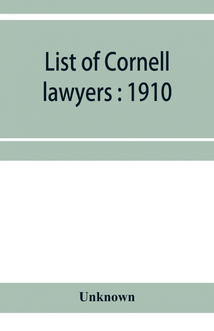 List of Cornell lawyers