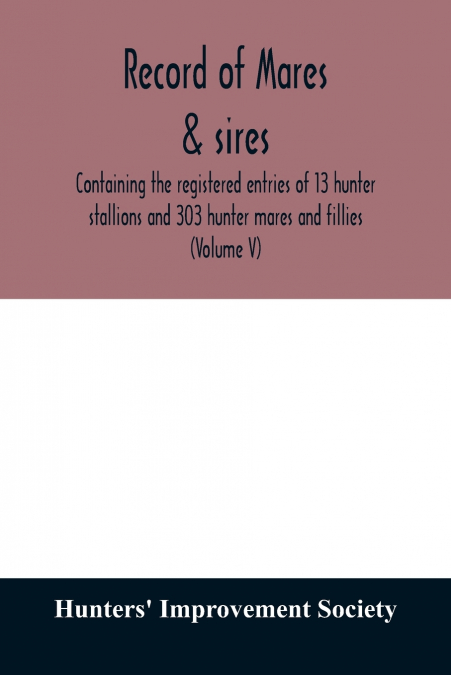 Record of mares & sires