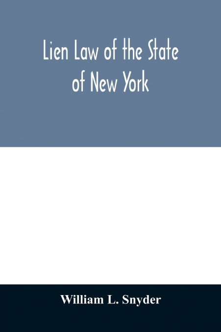 Lien Law of the State of New York