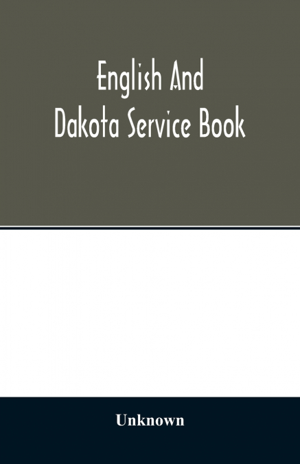 English and Dakota service book