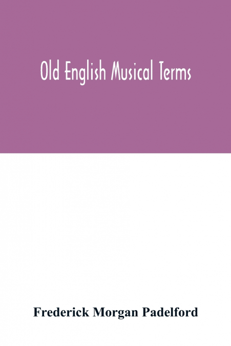 Old English musical terms