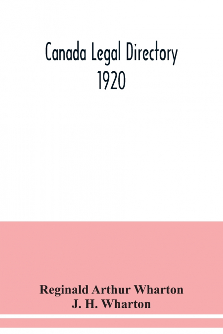 Canada legal directory 1920