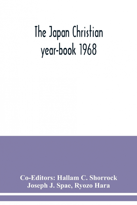 The Japan Christian year-book 1968