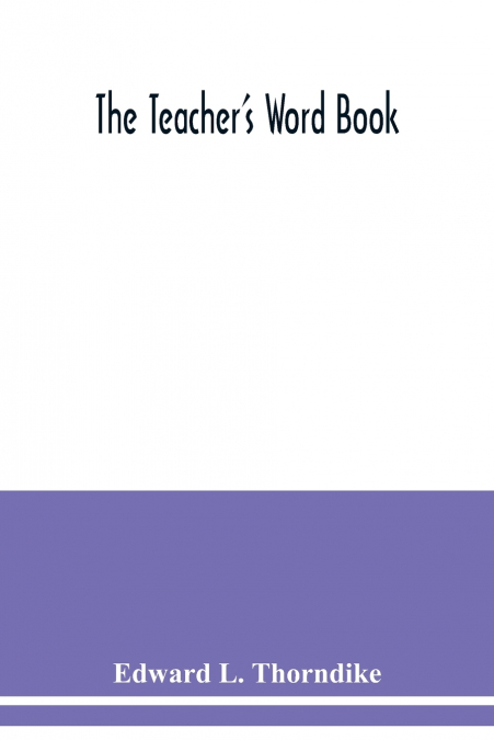 The teacher’s word book