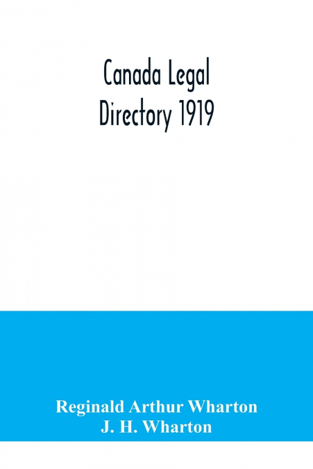Canada legal directory 1919