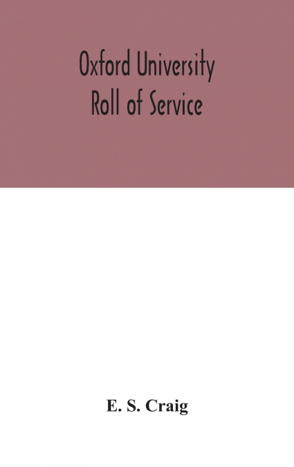 Oxford University Roll Of Service