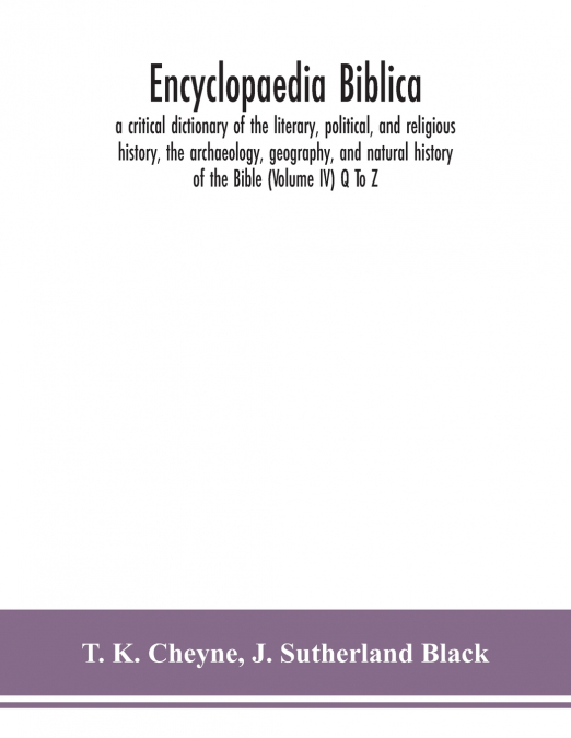 Encyclopaedia Biblica