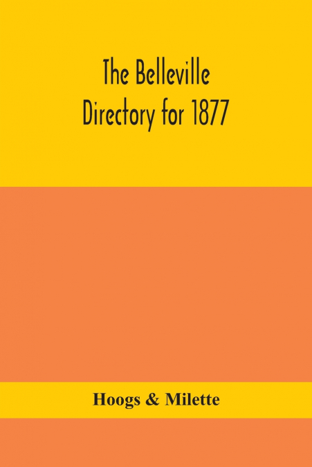 The Belleville directory for 1877