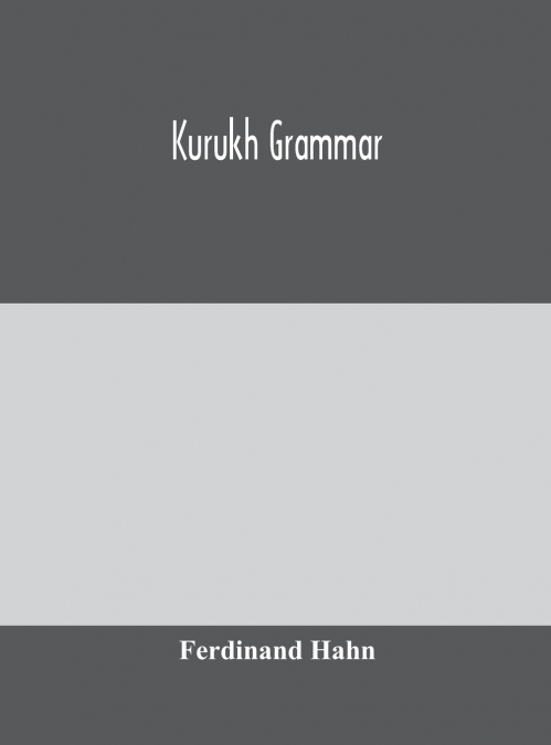 Kurukh Grammar