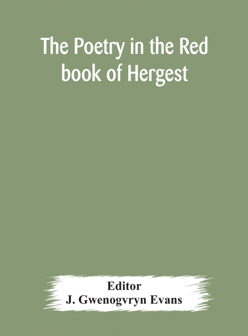 The Poetry In The Red Book Of Hergest