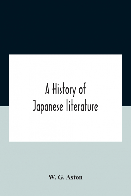 A History Of Japanese Literature