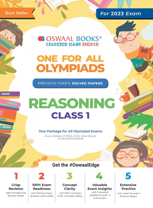 Oswaal One For All Olympiad Previous Years’ Solved Papers, Class-1 Reasoning Book (For 2023 Exam)