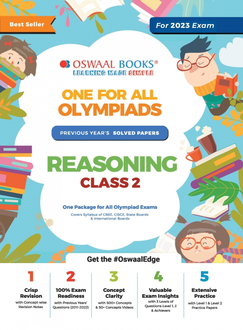 Oswaal One For All Olympiad Previous Years’ Solved Papers, Class-2 Reasoning Book (For 2023 Exam)