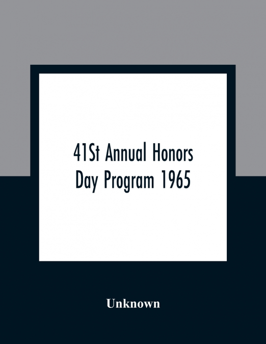 41St Annual Honors Day Program 1965