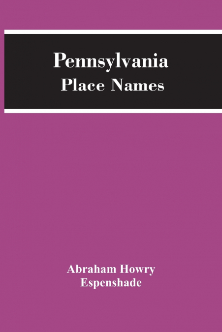 Pennsylvania Place Names