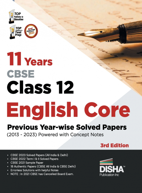 11 Years CBSE Class 12 English Core Previous Year-wise Solved Papers (2013 - 2023) powered with Concept Notes 3rd Edition | Previous Year Questions PYQs