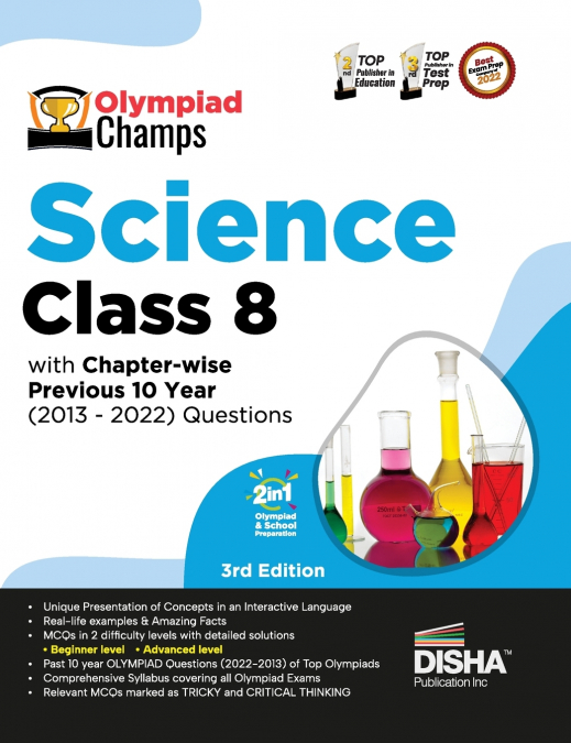 Olympiad Champs Science Class 8 with Chapter-wise Previous 10 Year (2013 - 2022) Questions 5th Edition | Complete Prep Guide with Theory, PYQs, Past & Practice Exercise |