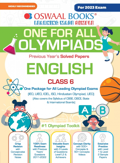 Oswaal One For All Olympiad Previous Years’ Solved Papers, Class-6 English Book (For 2023 Exam)