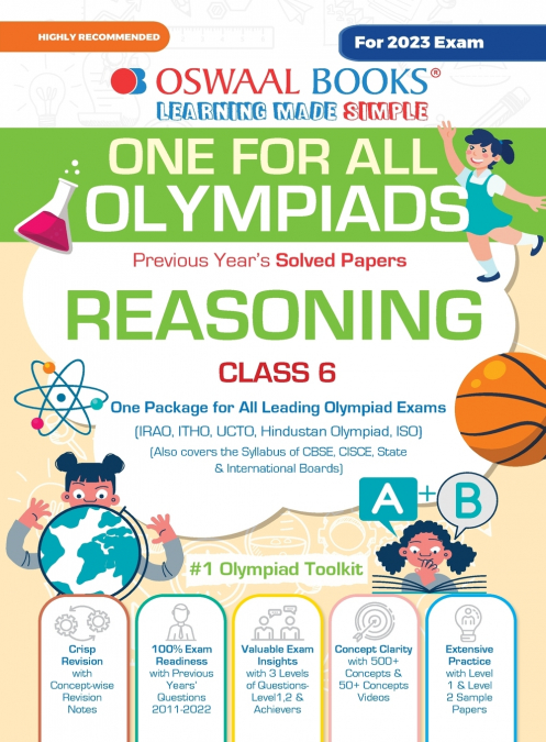 Oswaal One For All Olympiad Previous Years’ Solved Papers, Class-6 Reasoning Book (For 2023 Exam)