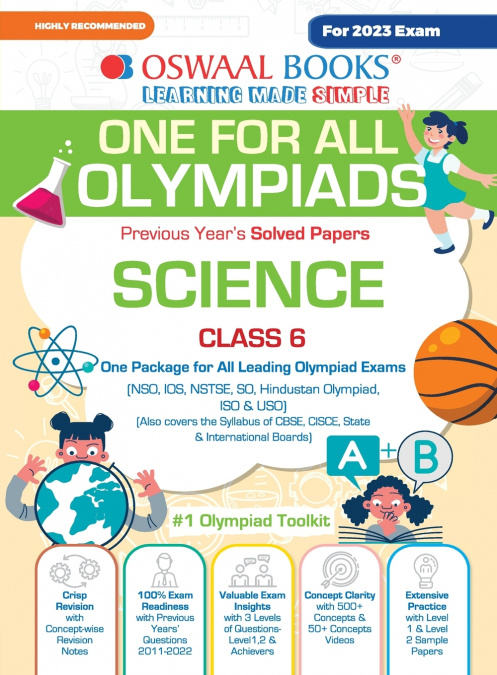 Oswaal One For All Olympiad Previous Years’ Solved Papers, Class-6 Science Book (For 2023 Exam)