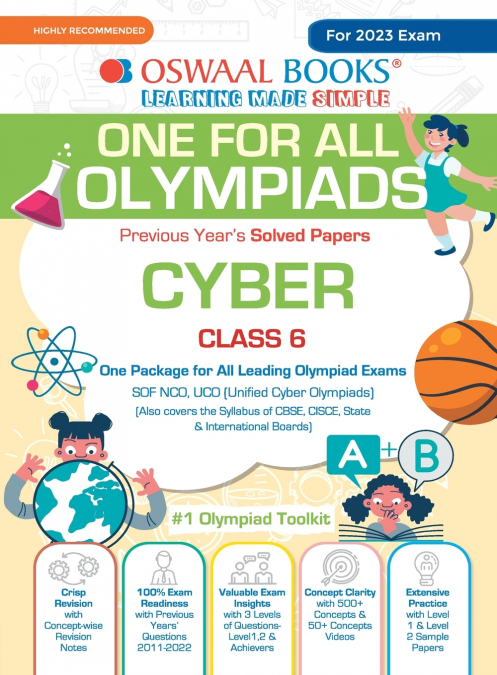 Oswaal One For All Olympiad Previous Years’ Solved Papers, Class-6 Cyber Book (For 2023 Exam)