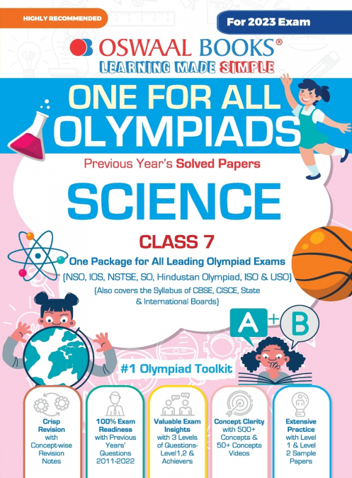 Oswaal One For All Olympiad Previous Years’ Solved Papers, Class-7 Science Book (For 2023 Exam)