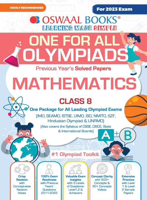Oswaal One For All Olympiad Previous Years’ Solved Papers, Class-8 Mathematics Book (For 2023 Exam)