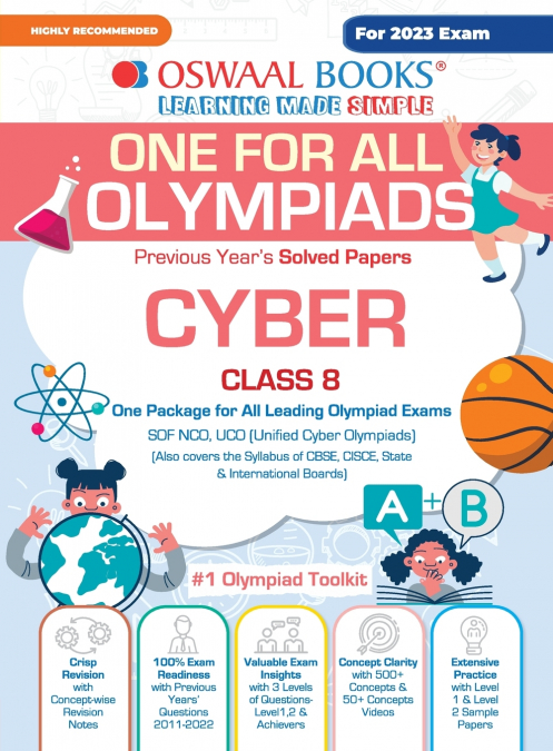 Oswaal One For All Olympiad Previous Years’ Solved Papers, Class-8 Cyber Book (For 2023 Exam)