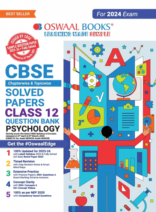 Oswaal CBSE Chapterwise Solved Papers 2023-2014 Psychology Class 12th (2024 Exam)