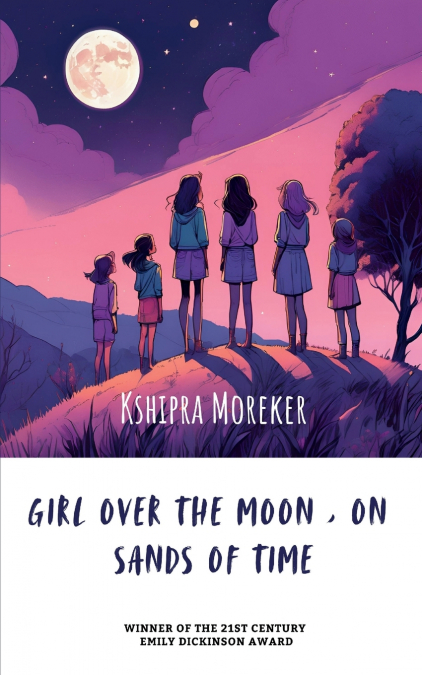 Girl over the moon , on sands of time