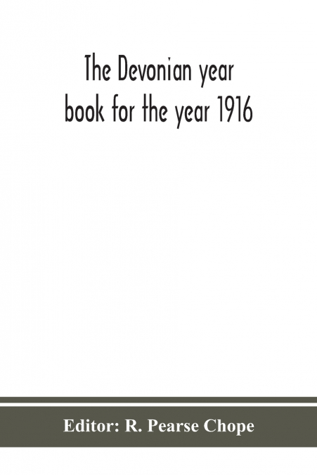 The Devonian year book for the year 1916