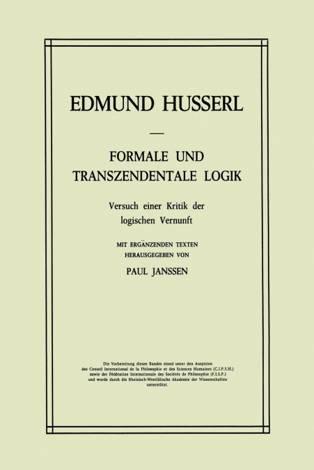Formale und Transzendentale Logik