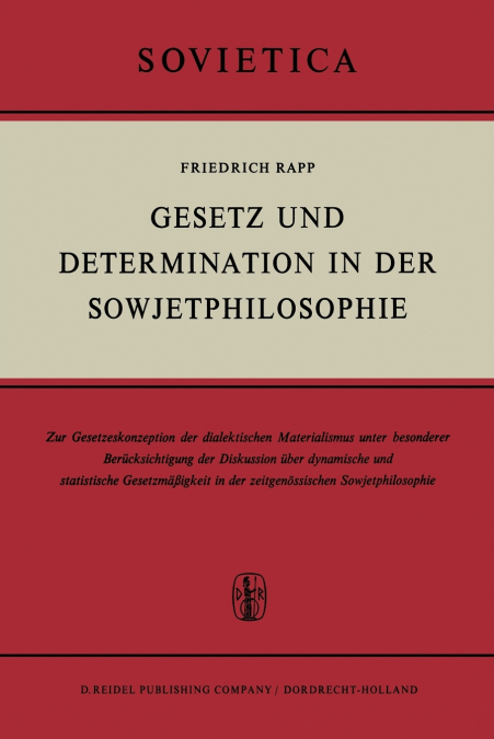 Gesetz und Determination in der Sowjetphilosophie