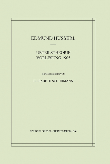 Urteilstheorie Vorlesung 1905