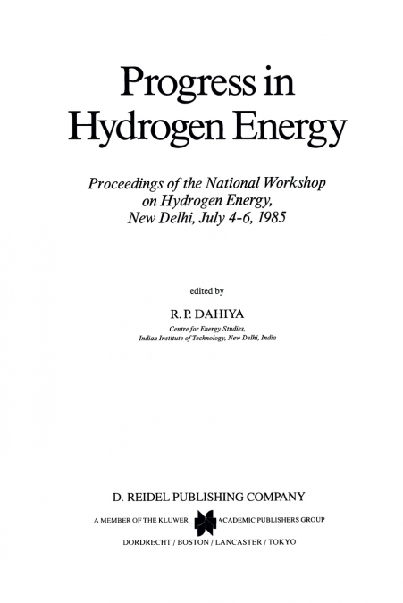 Progress in Hydrogen Energy