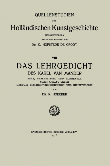 Das Lehrgedicht des Karel van Mander