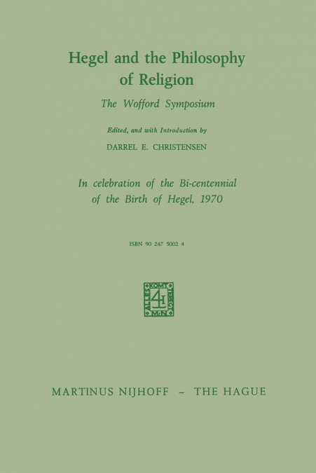 Hegel and the Philosophy of Religion