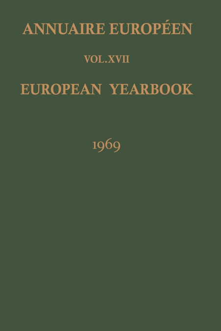 Annuaire Européen / European Yearbook