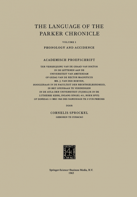 The Language of the Parker Chronicle