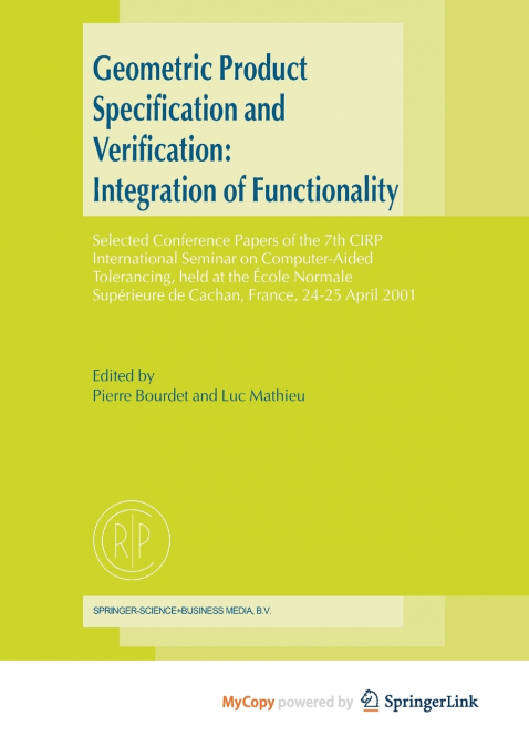 Geometric Product Specification and Verification