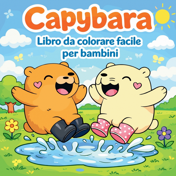 Capybara - Libro da colorare facile per bambini