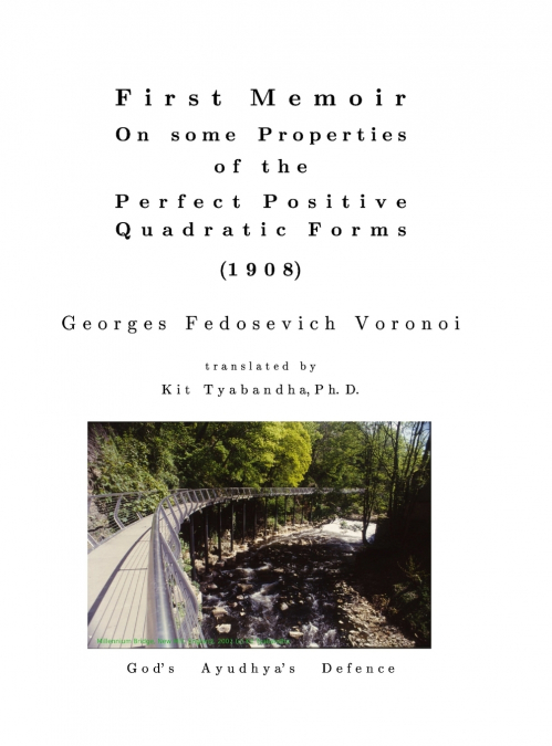 First Memoir, on some Properties of the Perfect Positive Quadratic Forms