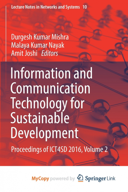 Information and Communication Technology for Sustainable Development