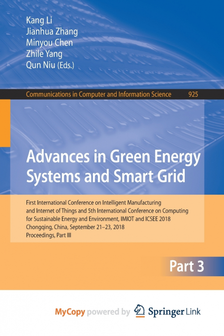 Advances in Green Energy Systems and Smart Grid