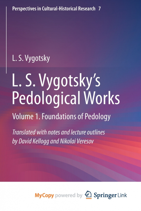 L. S. Vygotsky’s Pedological Works