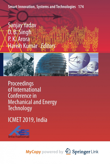 Proceedings of International Conference in Mechanical and Energy Technology