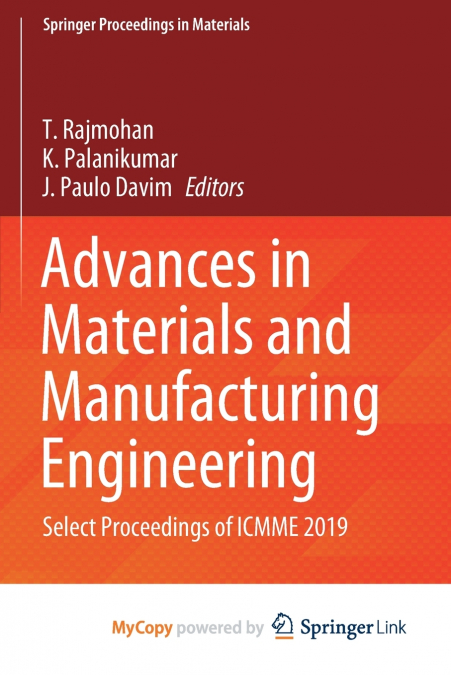 Advances in Materials and Manufacturing Engineering